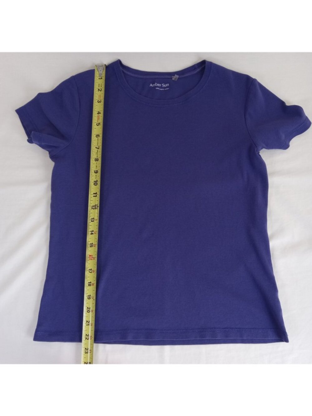 2 Amber Sun Women's Organic Cotton Short Sleeve T-Shirt Medium Red Blue Purple - Picture 4 of 16